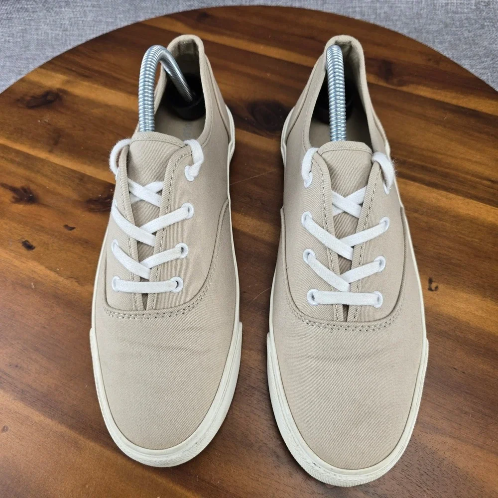 Old Navy Womens Tan Canvas Lace Up Sneakers Size 8 Casual‎ Shoes SZ 8